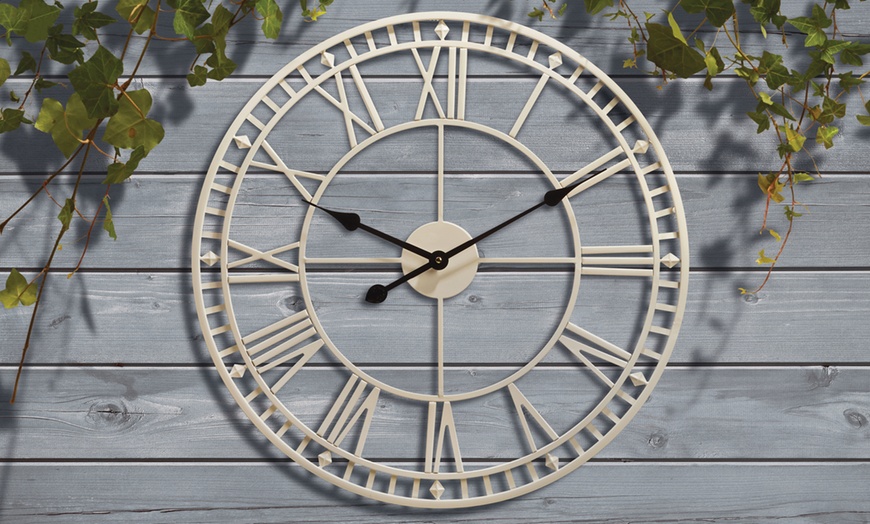 Image 2: Roman Numeral Garden Wall Clock