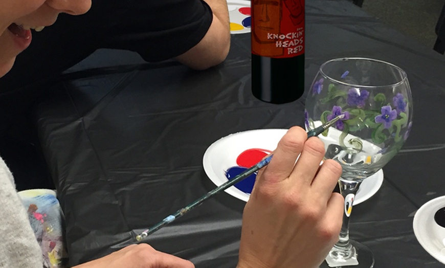 wine glass painting class near me