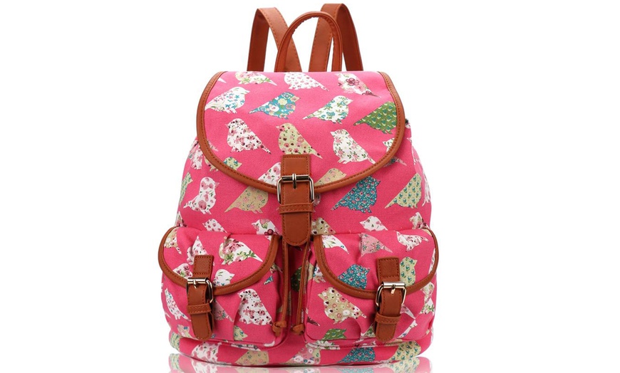 Image 6: Retro Canvas Backpack