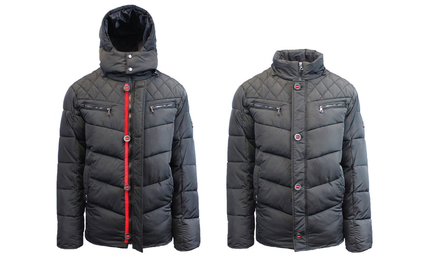 Image 13: Spire By Galaxy Men's Heavyweight Jackets with Detachable Hood