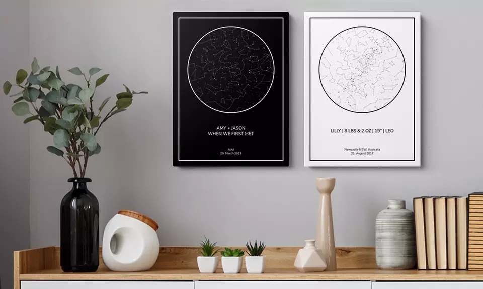 One or Two personalised Star Map from Photo Gifts