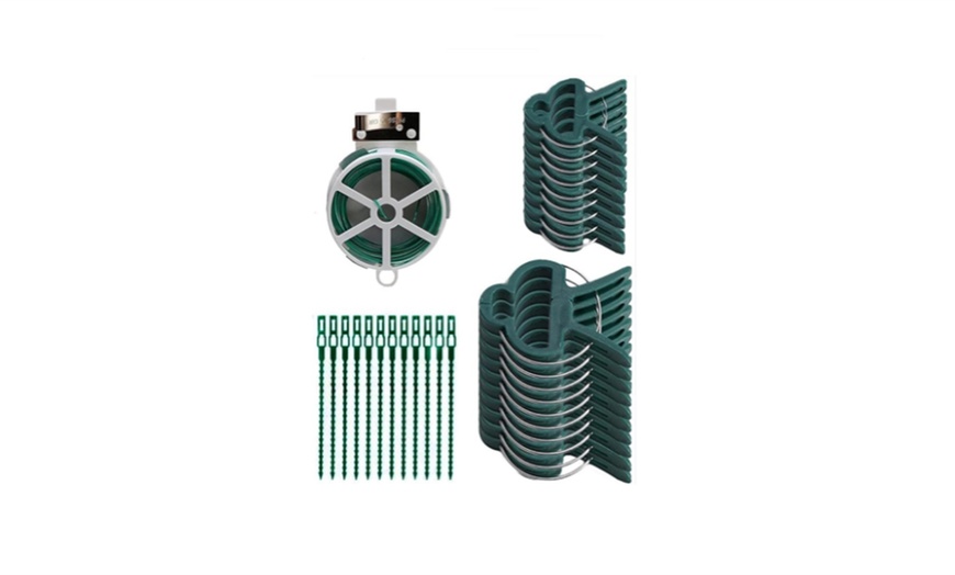 Image 2: 31-piece Reusable Garden Wire, Ties and Plant Clips Set