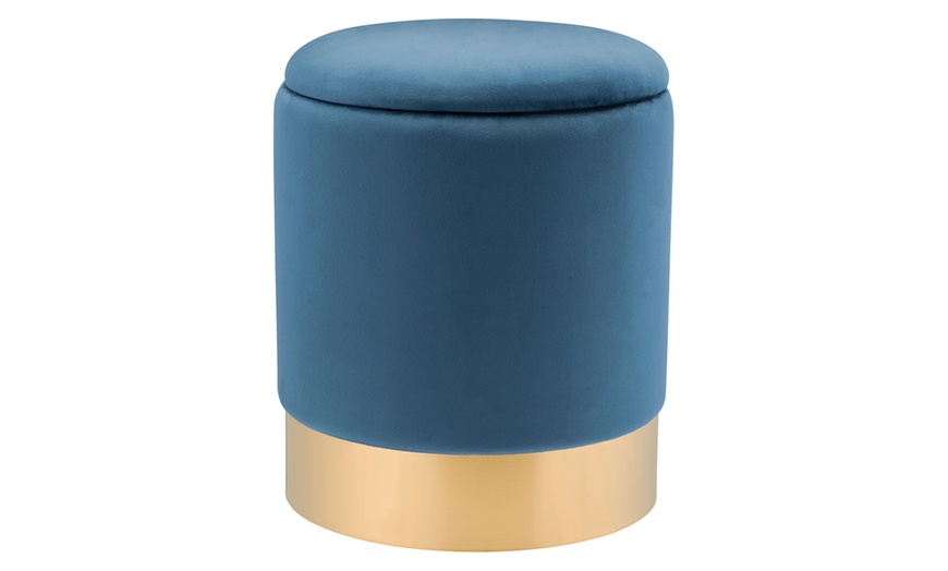 Image 7: Velvet Ottoman Storage Stool