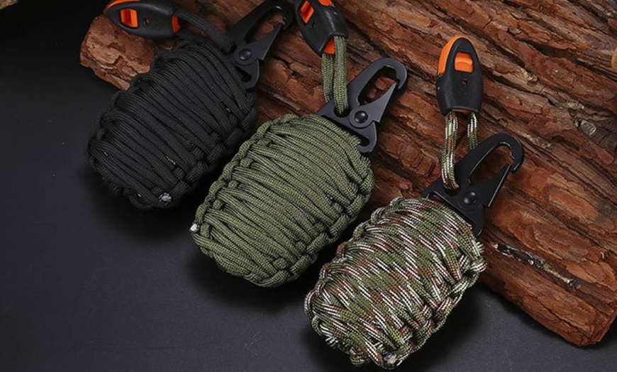 Image 1: Survival Grenade 21 Piece Kit with Carabiner