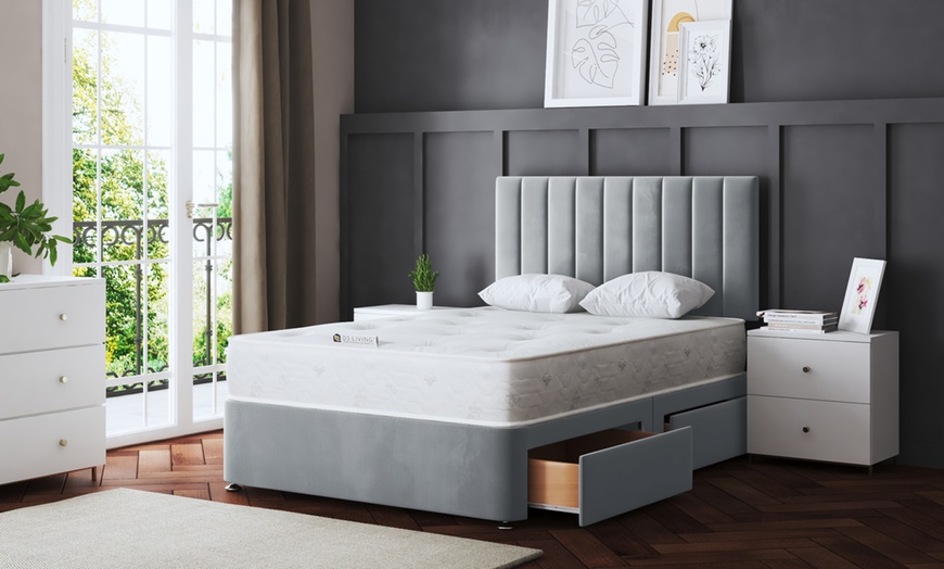 Image 14: Amelia Panel Divan Bed with Two Drawers with an Optional Mattress