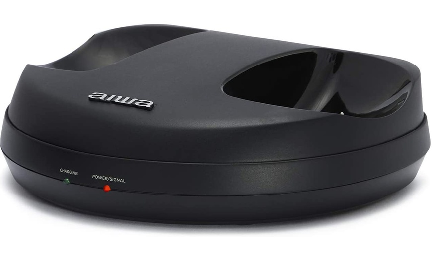 Image 6: Aiwa Wireless Headphone System with Charging Dock Transmitter