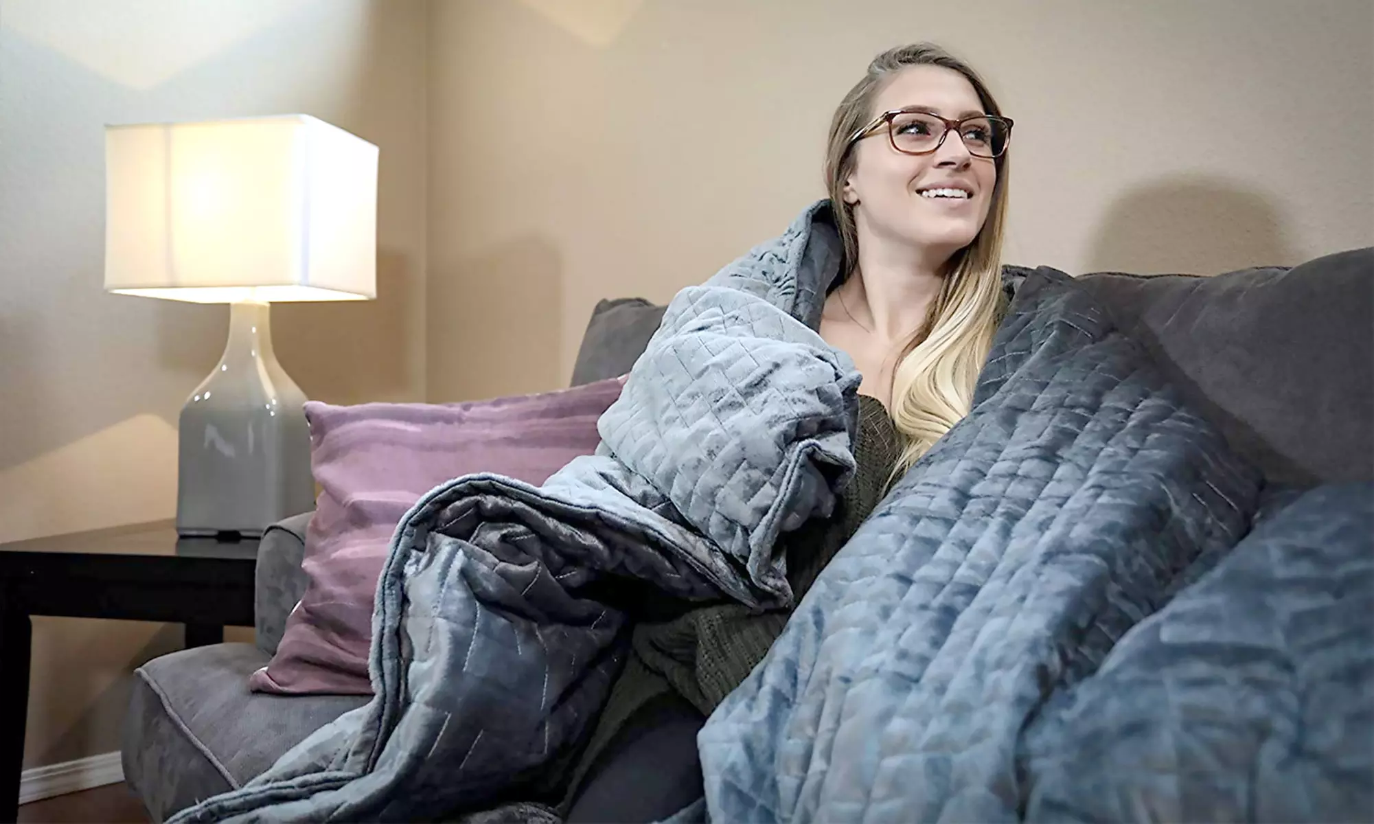 ZENY 100% Cotton Weighted Blanket with Duvet Cover - Primary Image