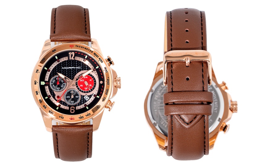 Image 4: Morphic Chronograph Leather Watch