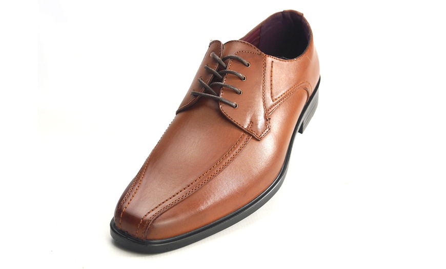 Image 8: Men's Lace-Up Slip-On Tan Shoes