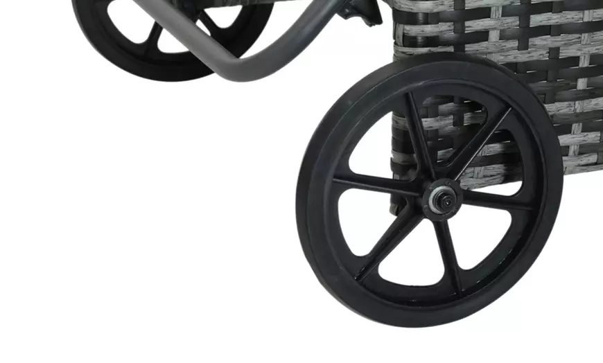 Image 11: Outsunny Rattan-Effect Single Sun Lounger