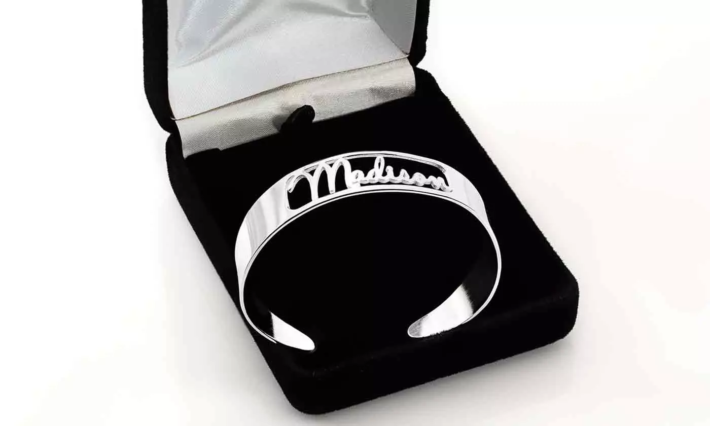 Up to 91% Off Cutout Script Name Bangles