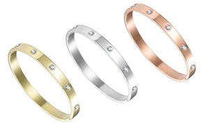 One, Two or Three Philip Jones Bangles with Zircondia Crystals