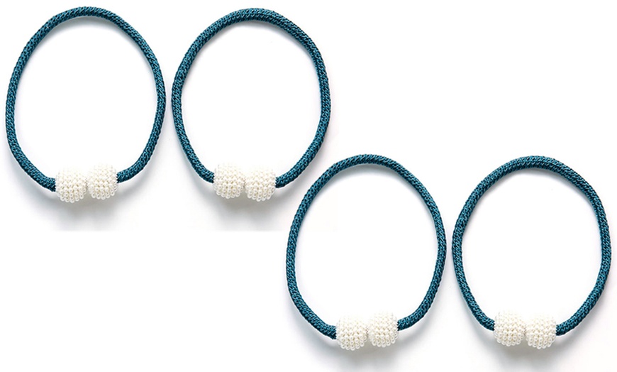 Image 13: Two or Four Magnetic Pearl Curtain Tiebacks