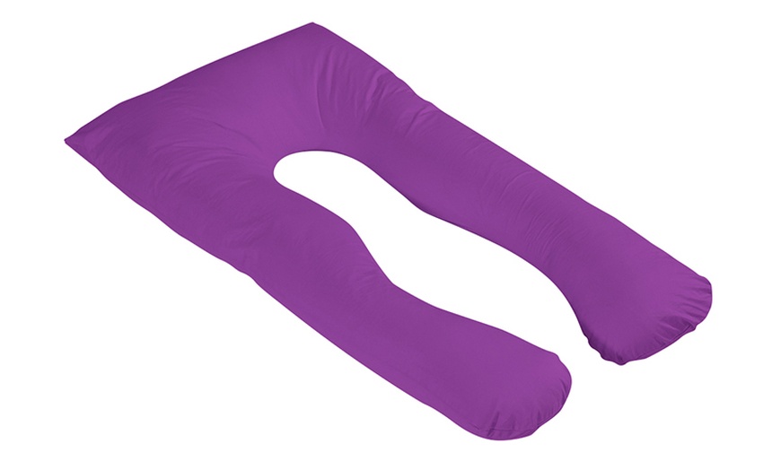 Image 16: U-Shaped Maternity Pillow with Pillowcase