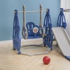 Image 1: 4-in-1 Toddler Playset with Slide, Swing, Climber and Basketball Hoop