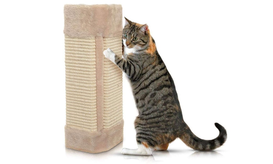 Image 1: Corner Wall Sisal Cat Scratcher