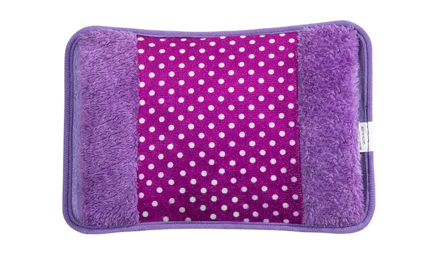 Image 8: Bolsa de agua caliente eléctrica y recargable con tacto aterciopelado