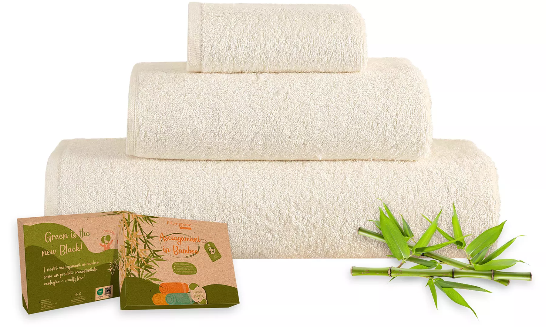 3er-Set Bambus-Handtücher