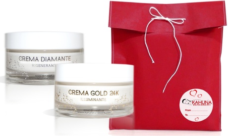 1 o 2 kit con crema gold e crema diamante Kahuna Benessere con confezione San Valentino