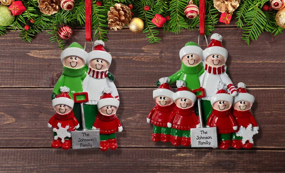 Custom holiday ornaments with personal text options