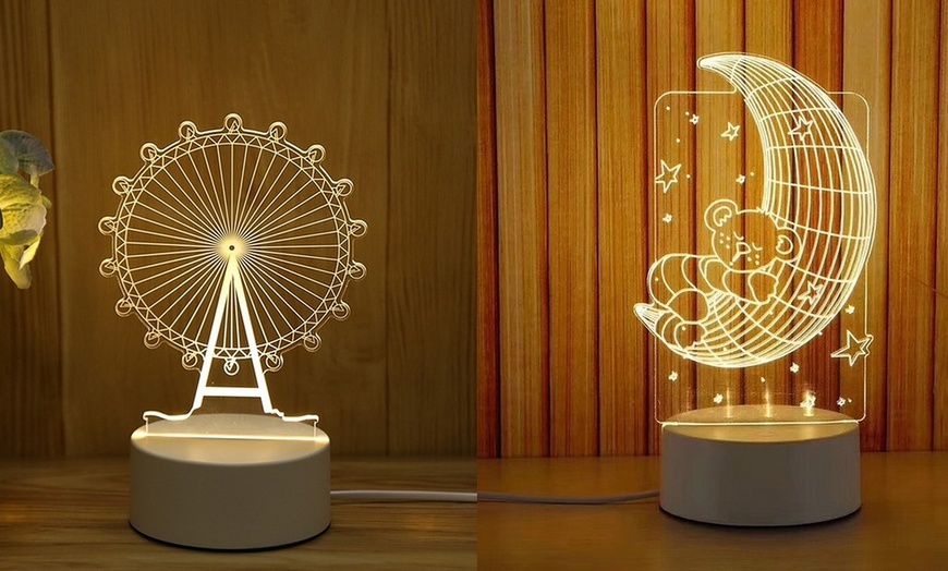 Image 20: LED 3D Night Light in Six Designs