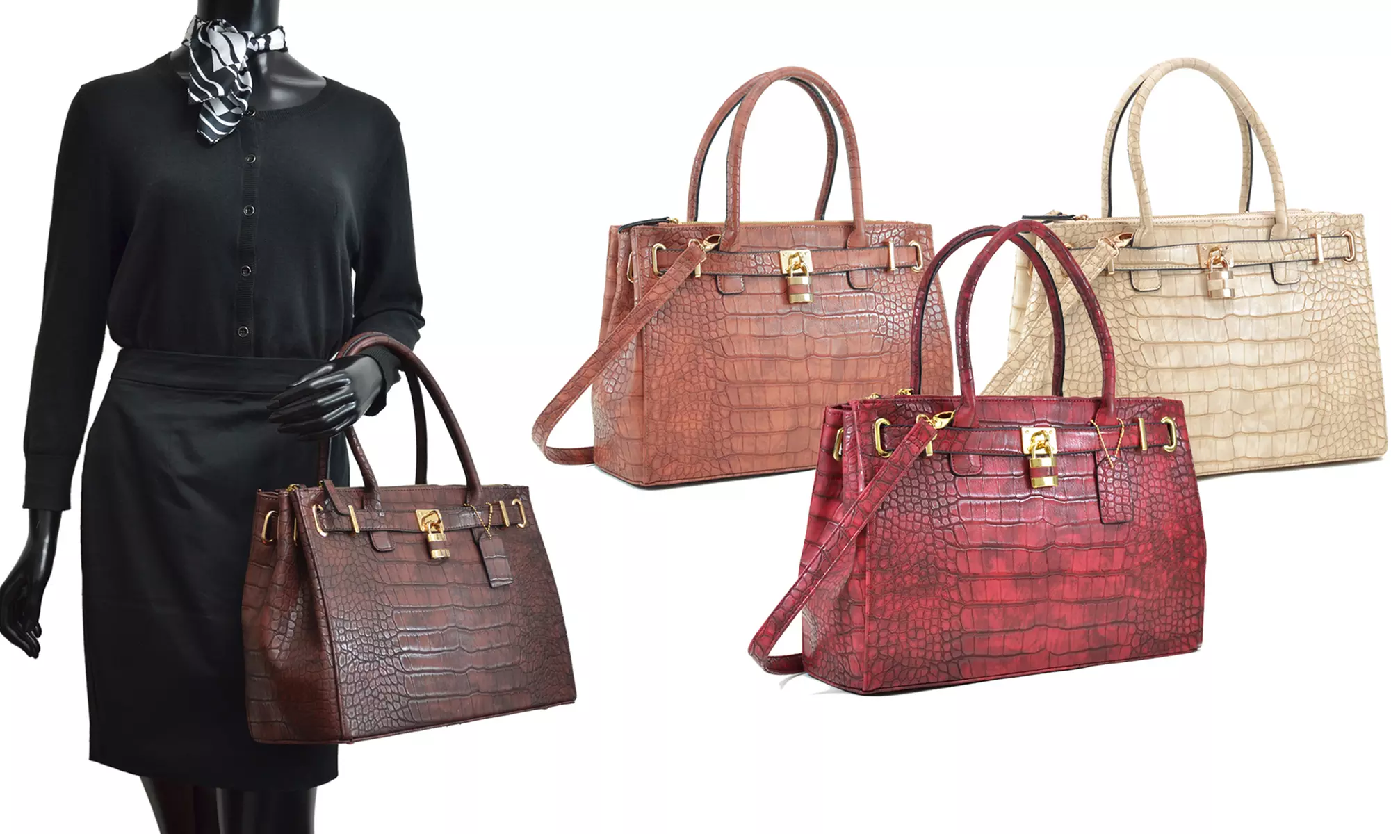 Dasein MK Belted Satchel Handbag Collection - Primary Image