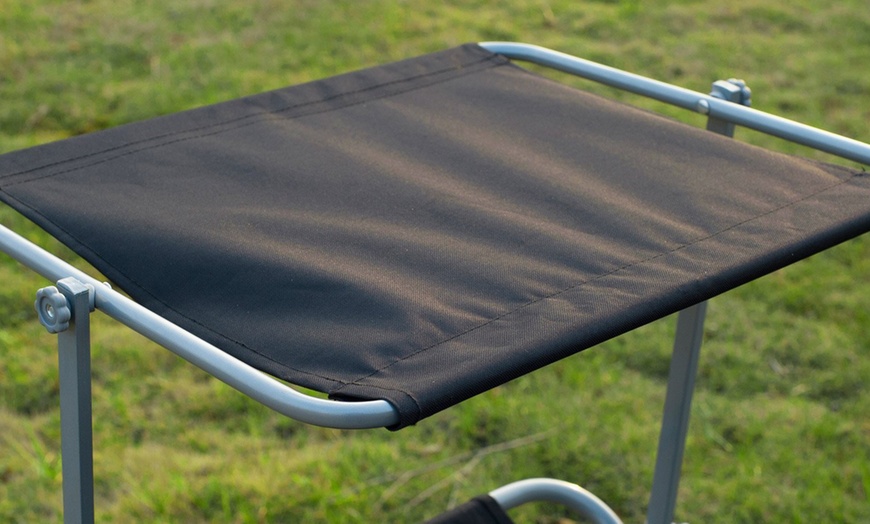 Image 12: Outsunny Reclining Sun Lounger with Sunshade