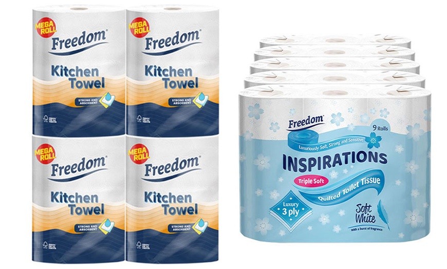 Image 16: 45 or 90 Freedom 3Ply Rolls and 24 Rolls Jumbo Rhino Kitchen Towels