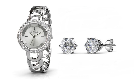 Orologio Londra e orecchini realizzati con cristalli Swarovski®