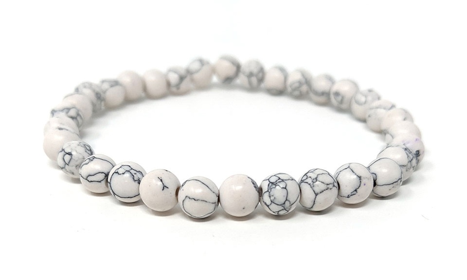 1, 2 ou 4 bracelets en howlite blanche