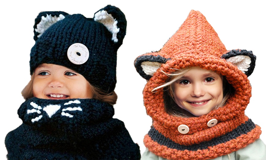 Image 6: Kids' Animal Hat and Scarf Set