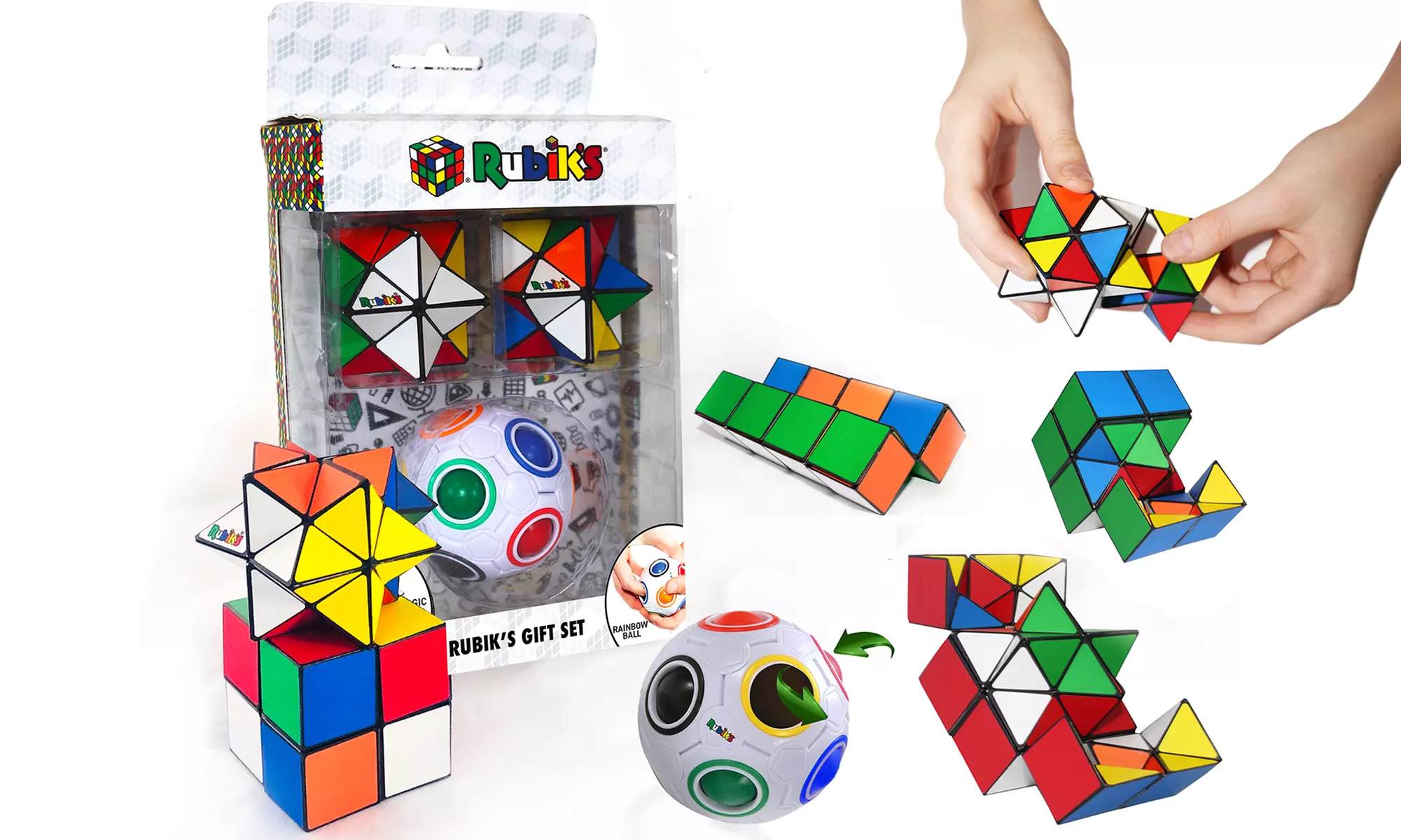 Rubik's Rainbow Ball and Magic Star Brain Teaser Gift Set (3-Piece) - Primary Image