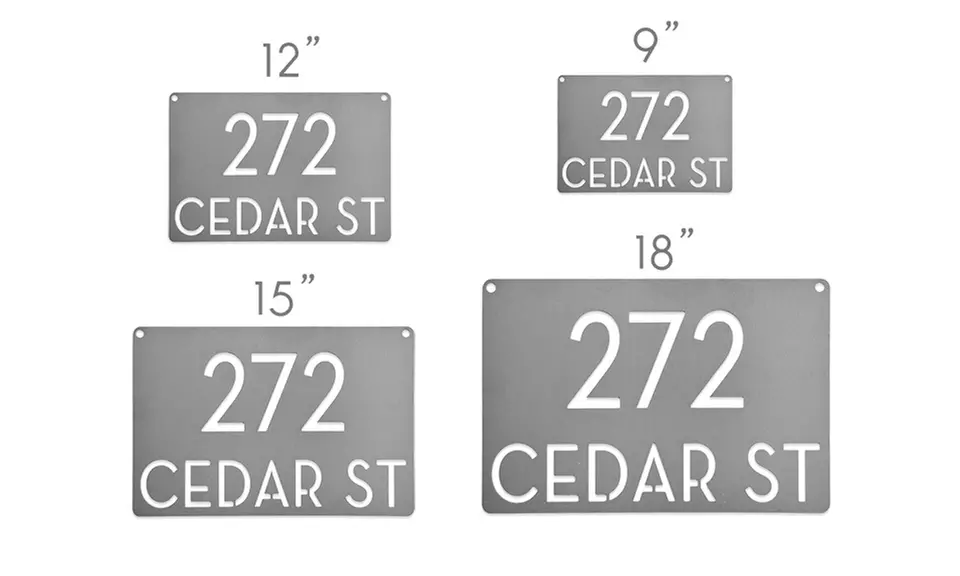Custom Metal Modern Address Plaques in Various Sizes