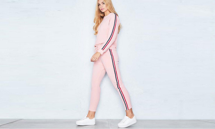 Image 4: Side-Striped Casual Tracksuit Set