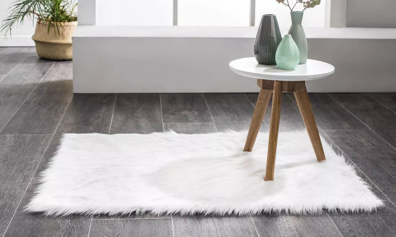 Tapis et 2 ou 4 coussins de siège en fausse fourrure - Primary Image