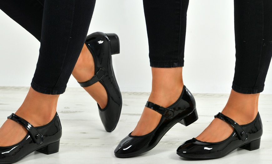 Image 1: Women's Black Patent Pumps