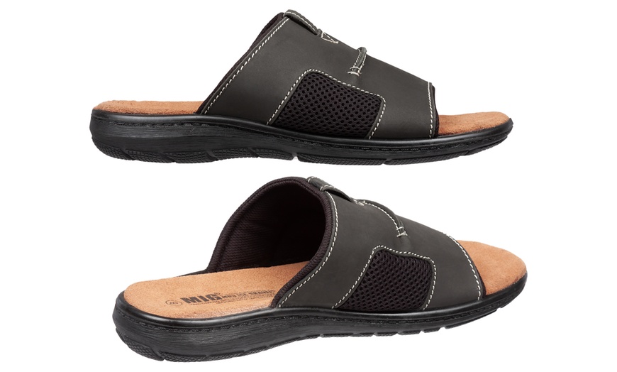 Image 8: Men's Slip-On Leather Sandals