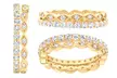 Fancy Stackable Eternity Bands Studded with Luminous Round-Cut Cubic Zirconia by L'artiste - Second Medium