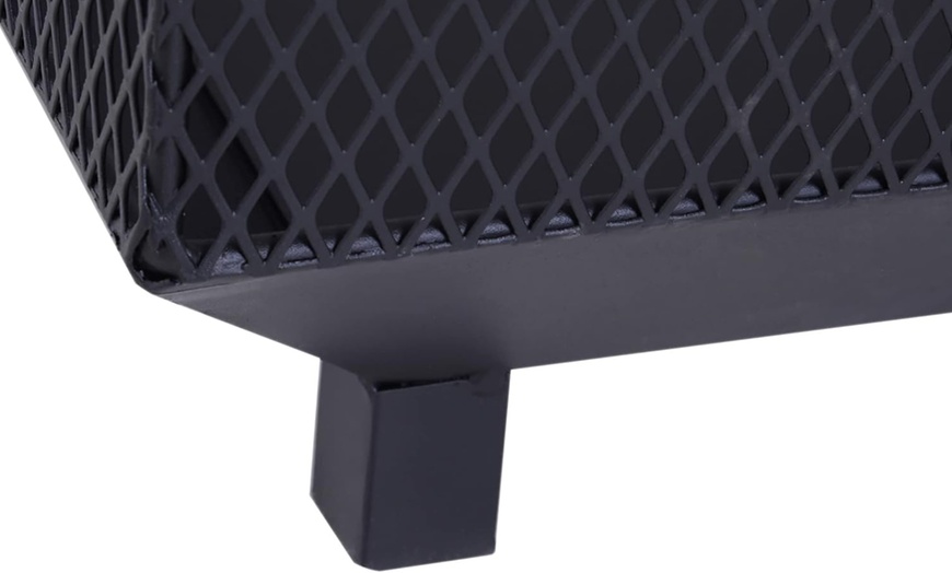 Image 12: Outsunny Square-Shaped Fire Pit Table with Optional Grill Shelf