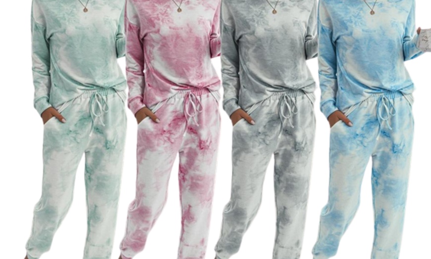 Womens Two Piece Tie Dye Lounge Set Groupon Goods 5459