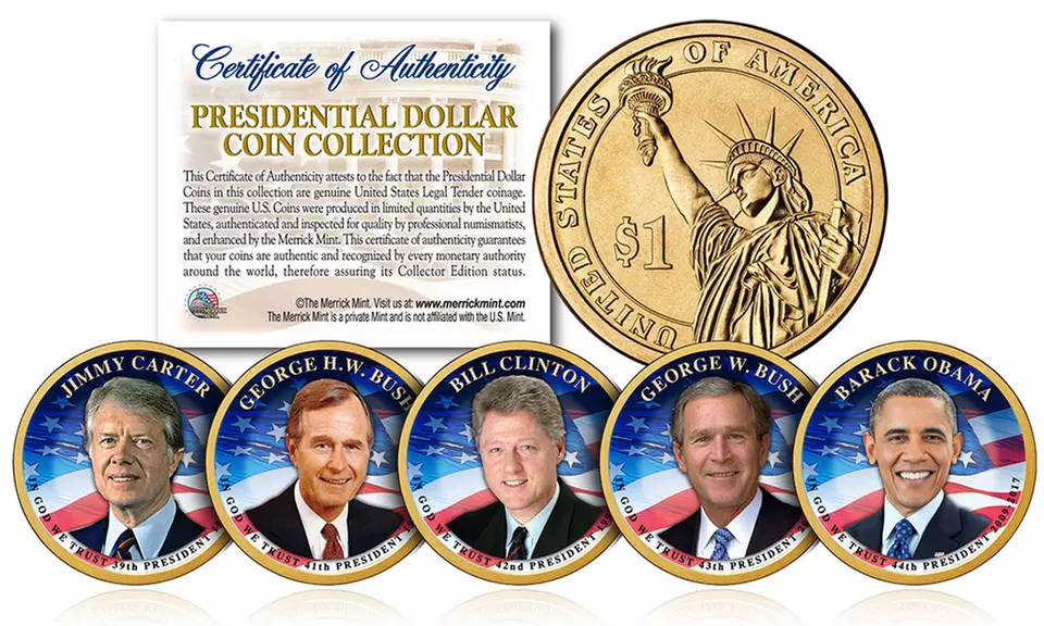 Living Presidents Colorized $1 Coin Set (5-Piece) - Primary Image