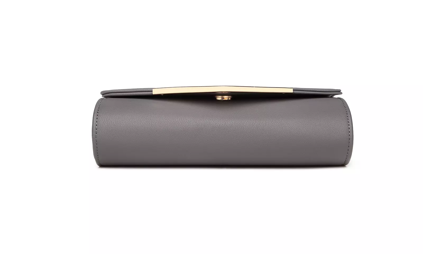Miss Lulu Vegan Envelope Clutch Bag With Long Gold Chain Strap