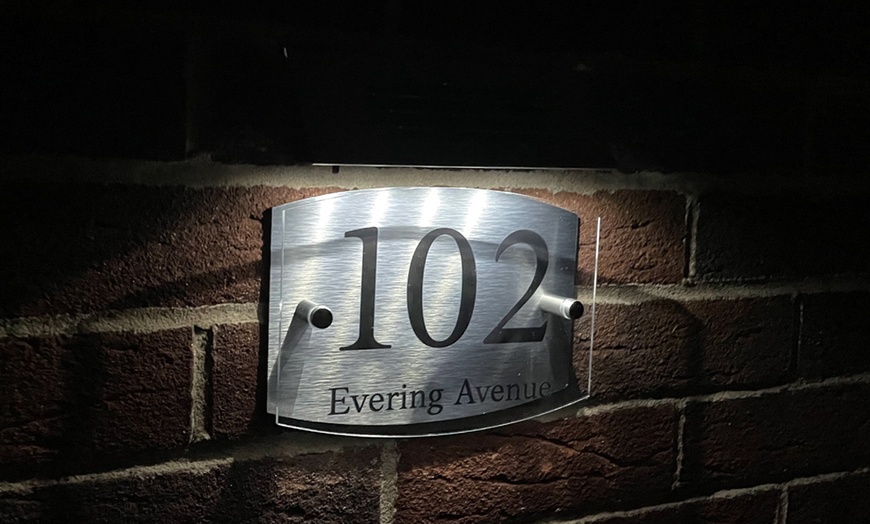 Image 6: Personalised Curve Metal Acrylic Door Sign with Solar Light