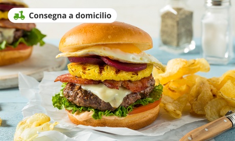 Menu Hamburger, birra, dolce per una o 2 persone da ristorante El Merendero (sconto fino a 35%). Consegna a casa