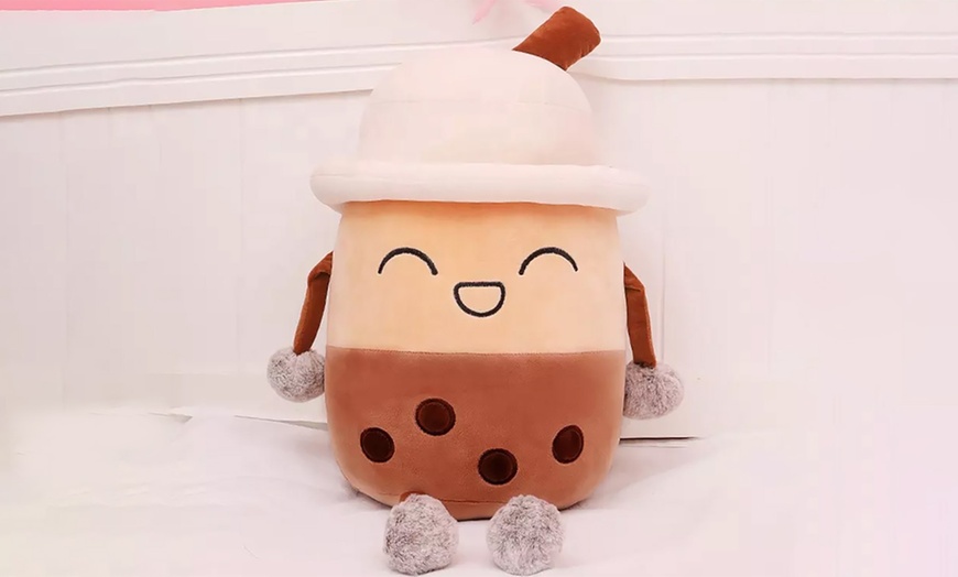 Image 3: Bubble Tea Cup Shaped Plush Pillow