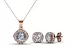 Collier et boucles d'oreilles avec pendentif à breloques avec cristaux Swarovski ® d'Eira Wen ®, modèle au choix - Second Medium