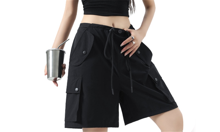 Image 5: Women's Lightweight Cargo Shorts with Pockets