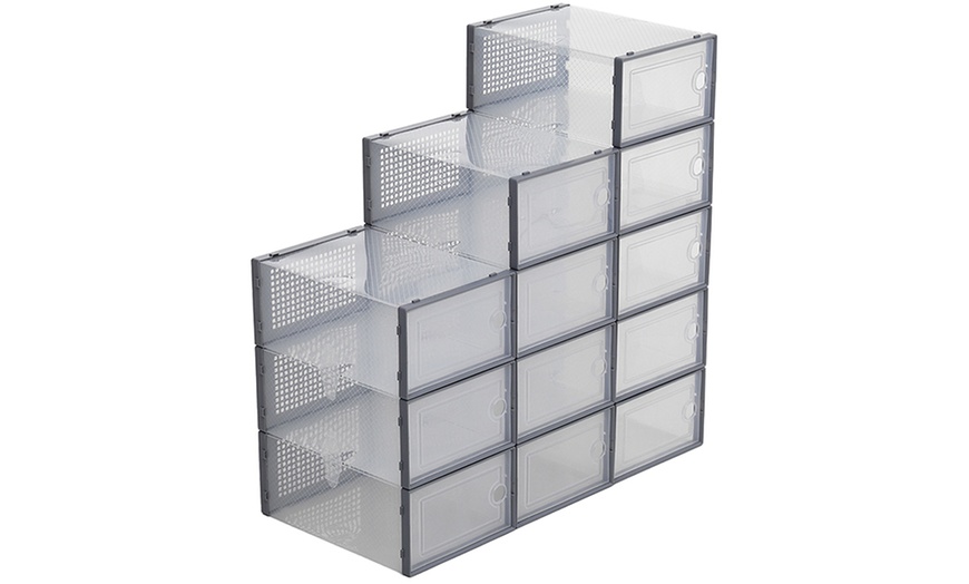 Image 3: Stackable Shoe Storage Box Organiser