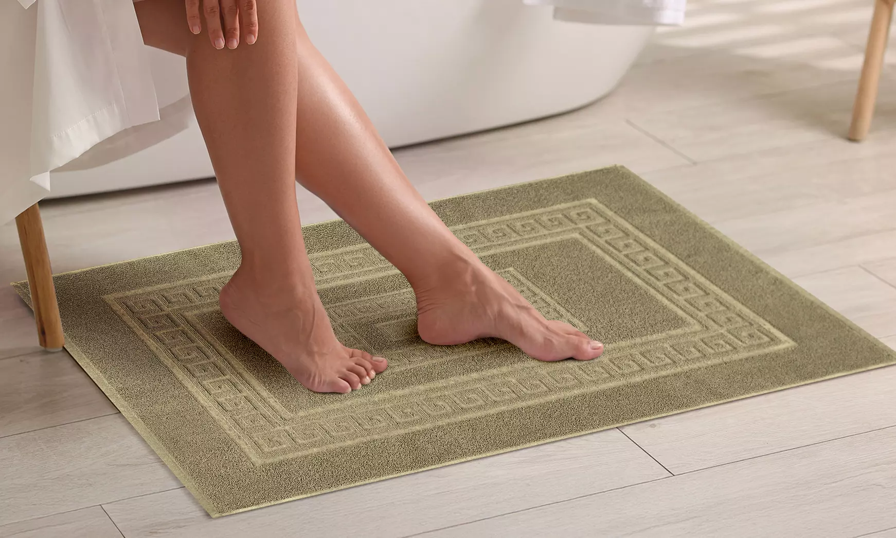 Alfombrilla de baño de tejido jacquard de alta absorción