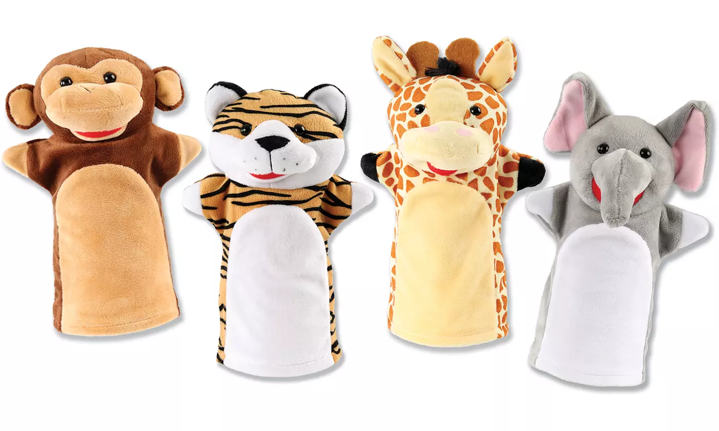 Talking Jungle Animal Hand Puppets (4-Piece)
 - Primary Image